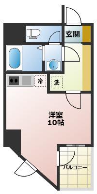 RESIDENCE ICONN KAWARAMACHI(ワンルーム/10階)の間取り写真