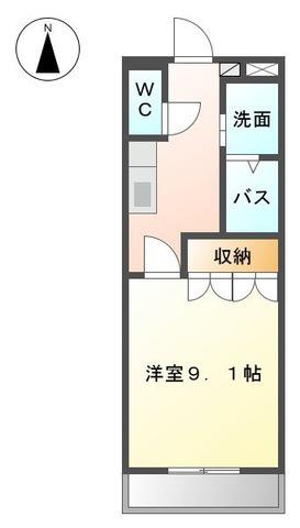 サンシャインANNEX(1K/2階)の間取り写真