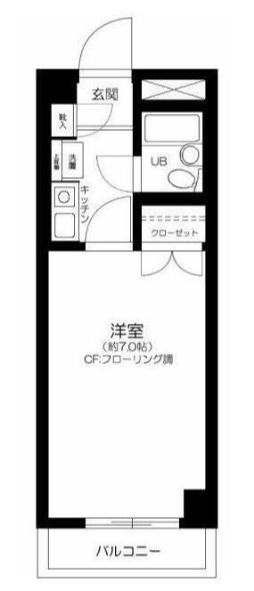 ベルメゾン笹塚(1K/1階)の間取り写真