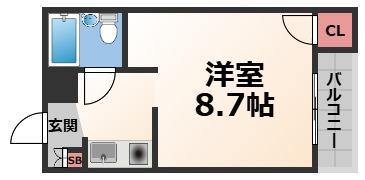 ブルースターG-1(1K/4階)の間取り写真