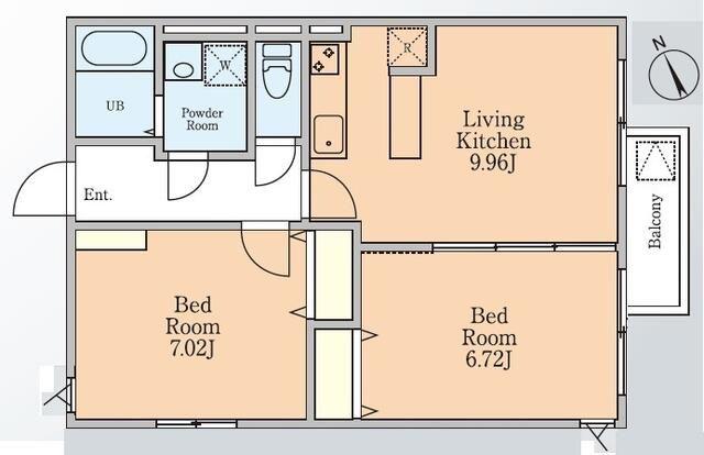 ALERO TAKADANOBABA TERRACE(2LDK/4階)の間取り写真