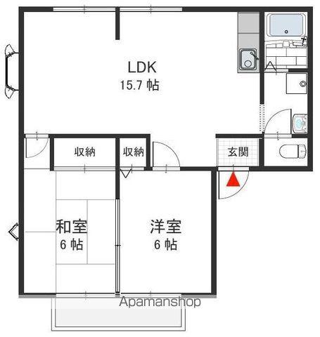 ハイツまい(2LDK/1階)の間取り写真