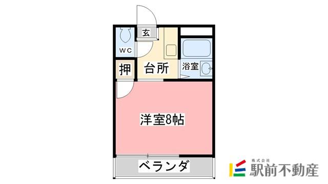 トレンディハイツ(1K/3階)の間取り写真