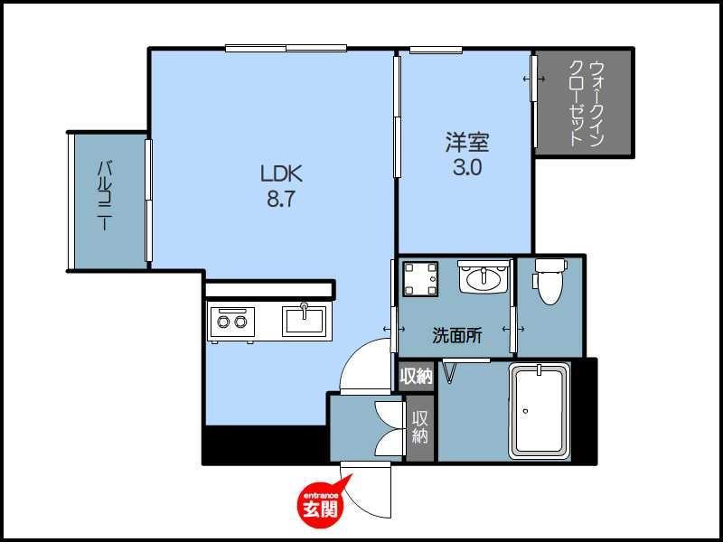 アーバンブランチ南笹口(1LDK/2階)の間取り写真