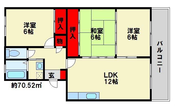 レークサイドパーク2(3LDK/2階)の間取り写真