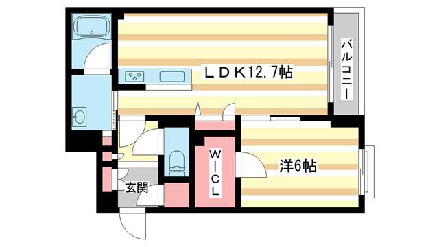 シャーメゾン五位堂(1LDK/2階)の間取り写真