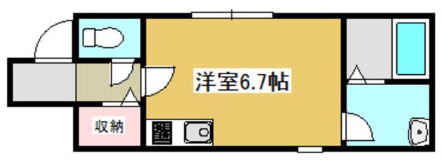 ピース西井ノ口(1K/1階)の間取り写真