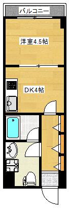 二子相原ビル(1DK/2階)の間取り写真