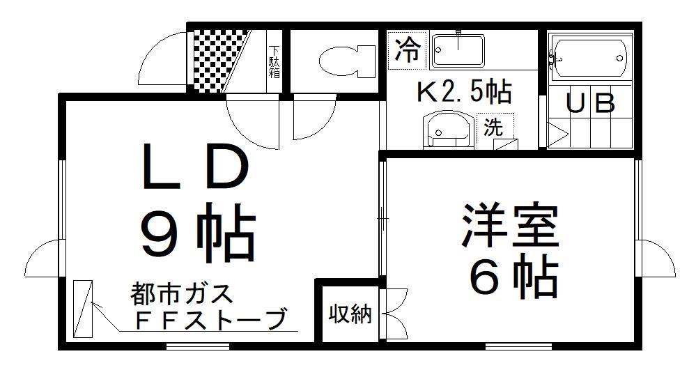 シャルムメゾンII(1LDK/2階)の間取り写真