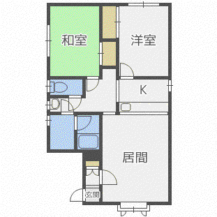 グルーシャ壱番館(2LDK/3階)の間取り写真