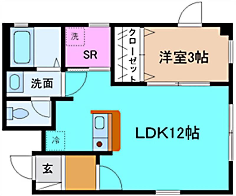 イースト21みかげII(1LDK/1階)の間取り写真