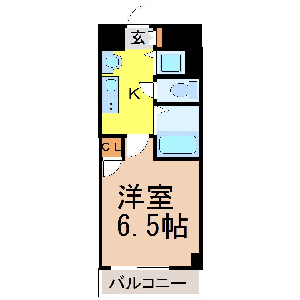 ライジングコート瑞穂通(1K/4階)の間取り写真