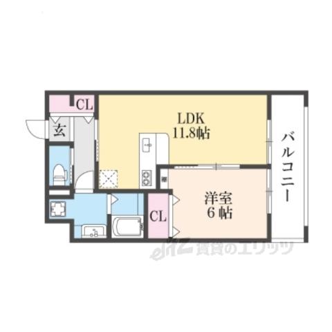 メゾンレヴナ木田町(1LDK/3階)の間取り写真