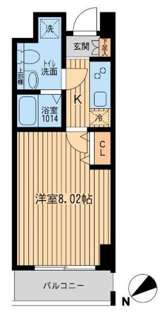HF葛西レジデンス(1K/8階)の間取り写真