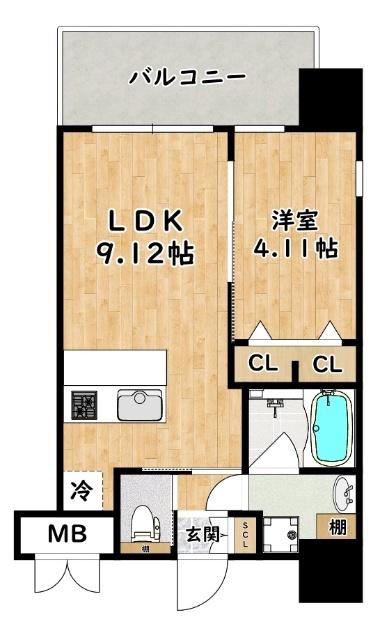 プレジオ御幣島(1LDK/7階)の間取り写真