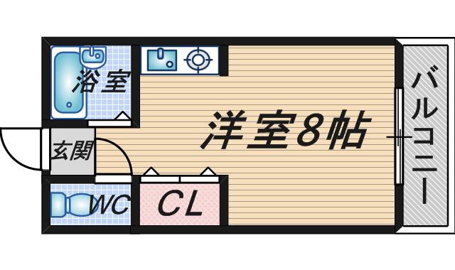 フレンディ北条(ワンルーム/2階)の間取り写真