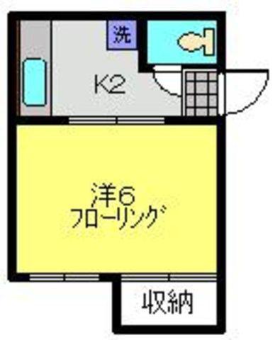 片野ハイツ(1K/2階)の間取り写真