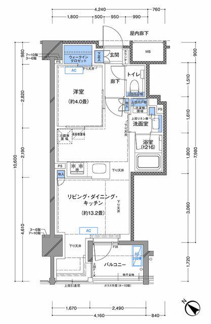 ラティエラ横濱大通公園(1LDK/5階)の間取り写真