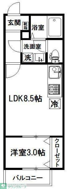 ARIETTA TAKINISHI(1LDK/1階)の間取り写真