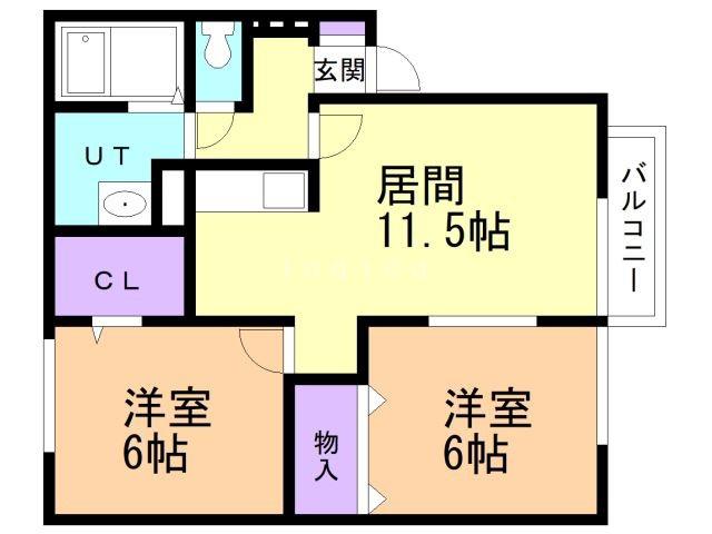 サンモール大野(2LDK/2階)の間取り写真