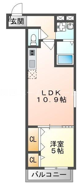 フジパレス門真市駅南(1LDK/2階)の間取り写真