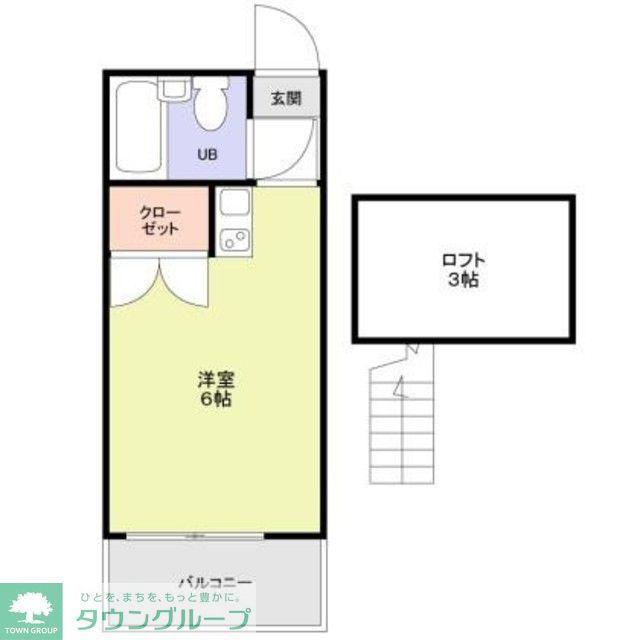 グリーンパーク(ワンルーム/2階)の間取り写真