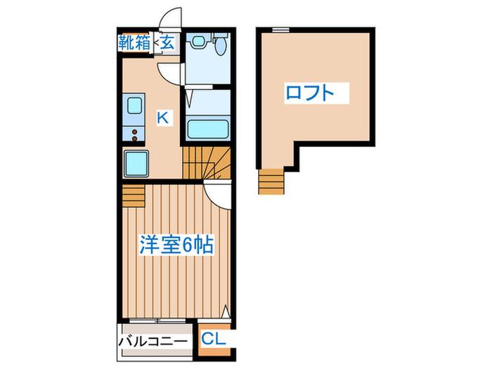 BROWN SHEEP(1K/2階)の間取り写真