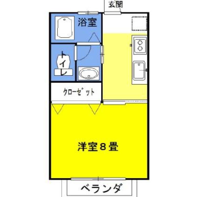 ラフォンテ・チャオ2ND(1K/1階)の間取り写真