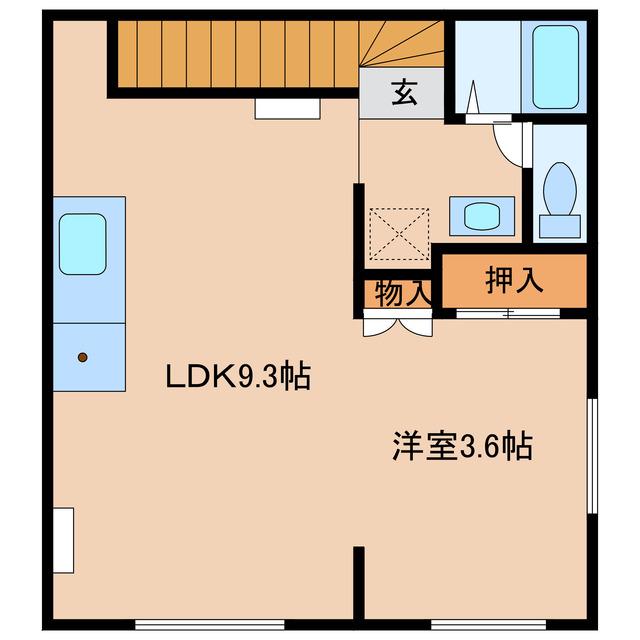 喜島ハイツ(1LDK/2階)の間取り写真