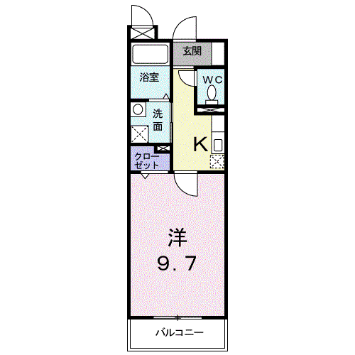 パインプラザ(1K/2階)の間取り写真