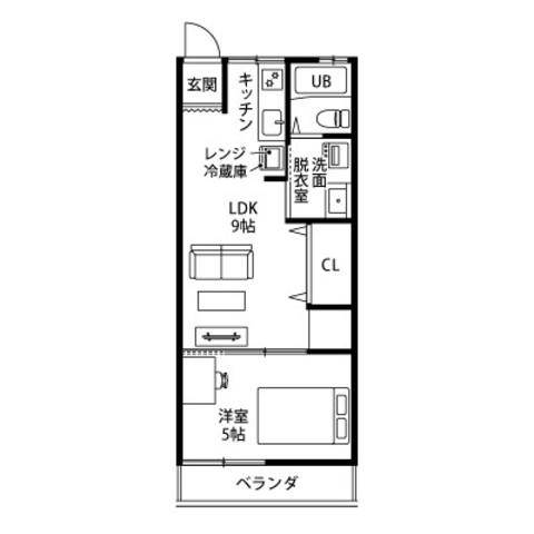 ファーニッシュド・ステイ座光寺スマートIC(1LDK/3階)の間取り写真