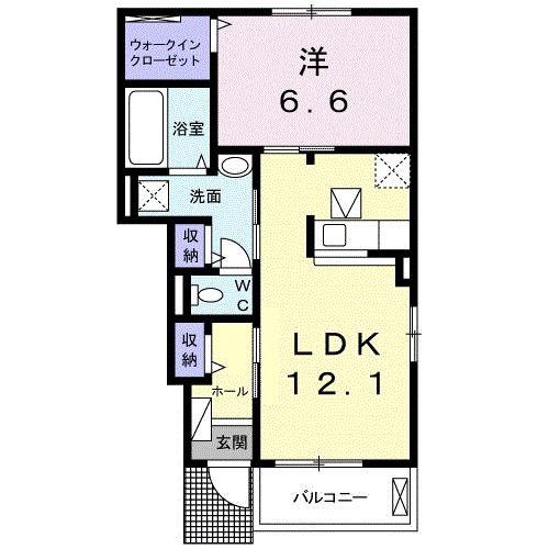 ヴァンセンヌ III(1LDK/1階)の間取り写真