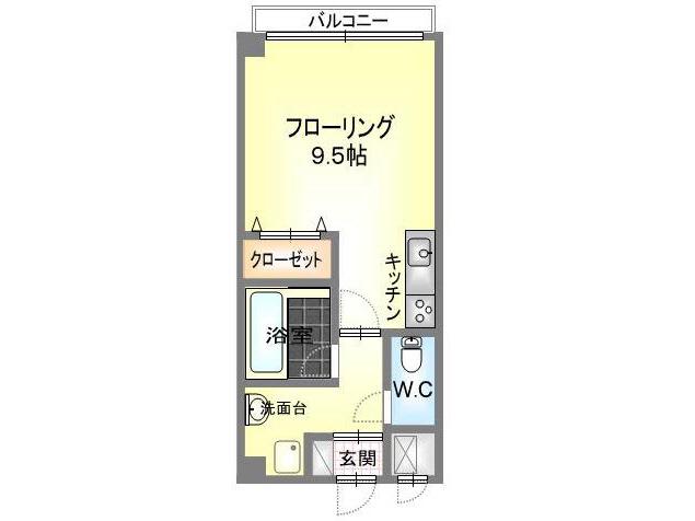 リジェ・ワタナベ(ワンルーム/4階)の間取り写真