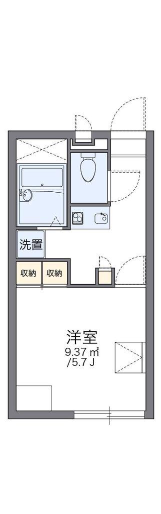 レオパレス広瀬(1K/2階)の間取り写真