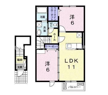 ミルフロールIVB(2LDK/2階)の間取り写真