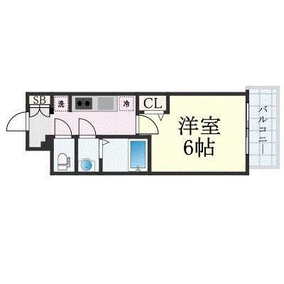 プレサンス難波デヴァンテ(1K/8階)の間取り写真