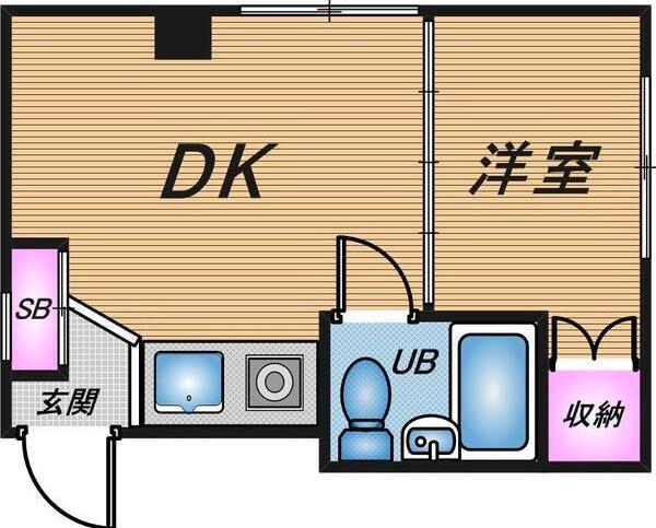 川瀬ビーンズハイツ(1DK/3階)の間取り写真