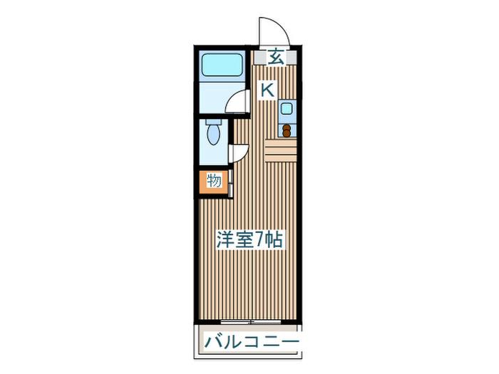 ヴィラージュ台原(ワンルーム/3階)の間取り写真