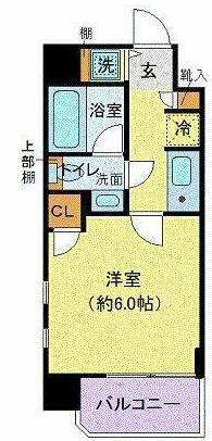 ソアブール池上(1K/2階)の間取り写真