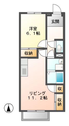 クレア ドリーム(1LDK/2階)の間取り写真