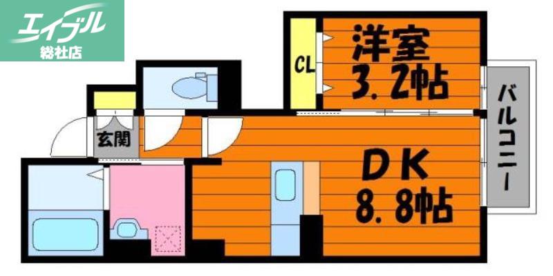 SQUARE VILLA 福島(1LDK/1階)の間取り写真