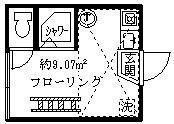 シエスタラーク(ワンルーム/2階)の間取り写真
