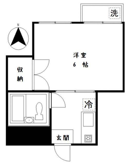 益谷ハイツ(1K/3階)の間取り写真