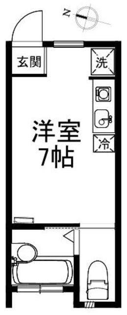 フォレスト3(ワンルーム/1階)の間取り写真