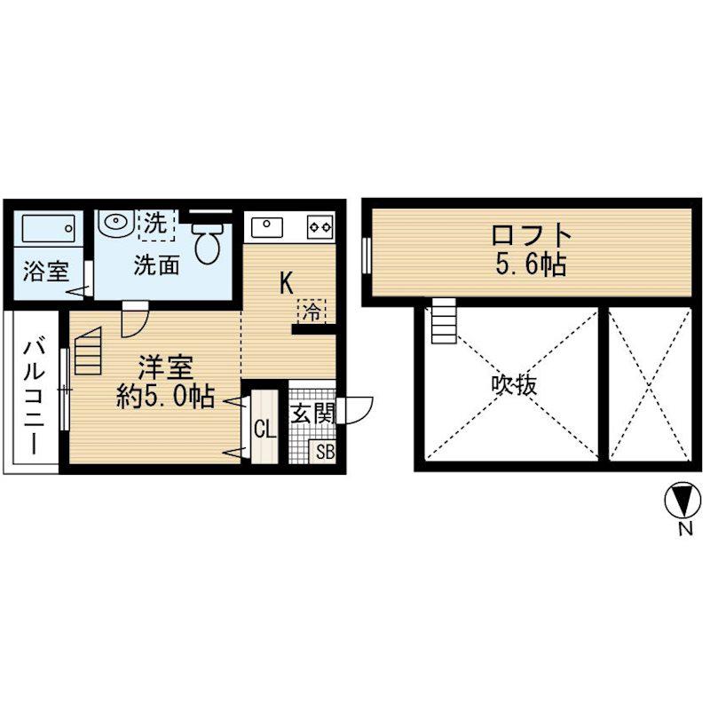 プログレス尼崎(ワンルーム/1階)の間取り写真