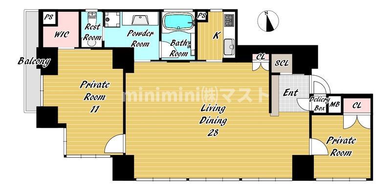 SHUNKI上本町(2SLDK/2階)の間取り写真