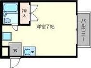 HOUSE I(ワンルーム/1階)の間取り写真