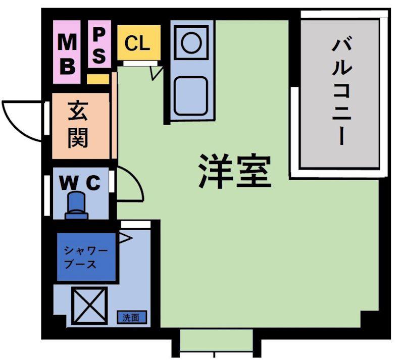 Mビル(ワンルーム/3階)の間取り写真