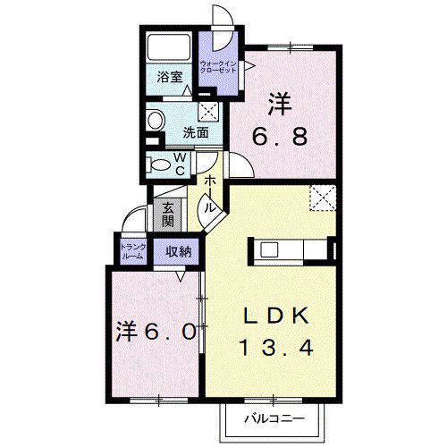 サンライズ3(2LDK/3階)の間取り写真