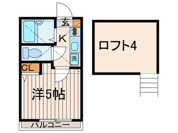 ビジュー富士見台(1K/2階)の間取り写真
